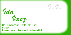 ida vacz business card